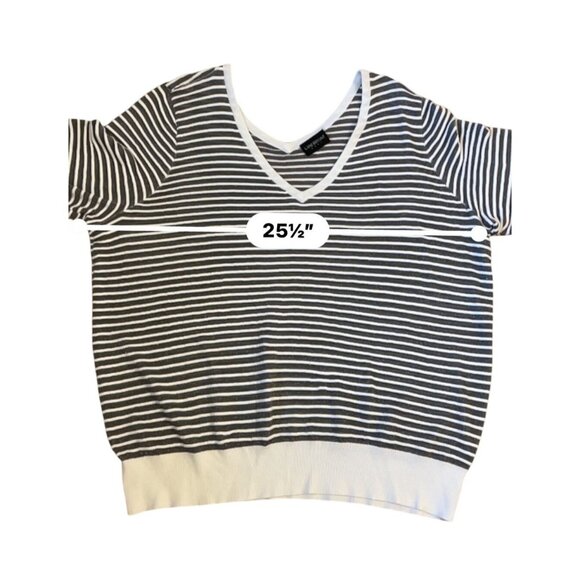 Lane Bryant 18/20 v-neck metallic striped sweater dressy double v - Picture 7 of 8